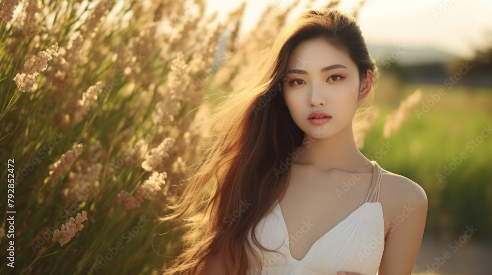 beautiful natural asian model, portrait, close-up beautiful natural asian model, portrait, close-up