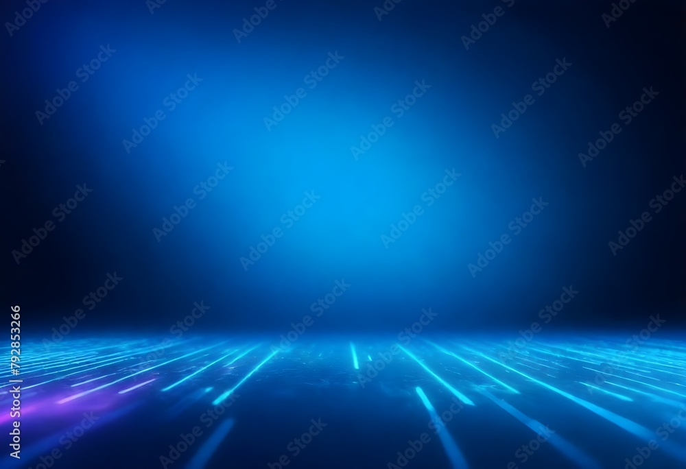 Cyber, technology background. Blue neon light. 