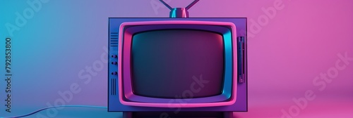 simple retro tv neon blue and purple color theme