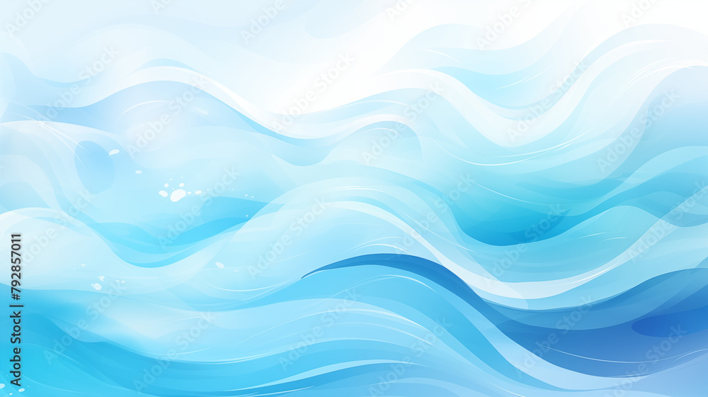 Abstract Ocean Waves Background in Various Shades of Blue