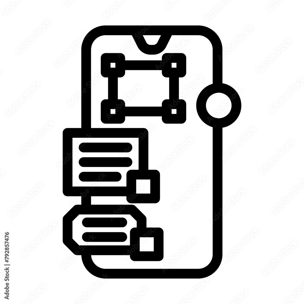 interaction design ux ui line icon vector. interaction design ux ui sign. isolated contour symbol black illustration interaction design ux ui line icon vector. interaction design ux ui sign. isolated contour symbol black illustration