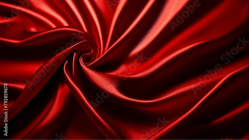 satin fabric of rich red color  soft folds  texture  background image