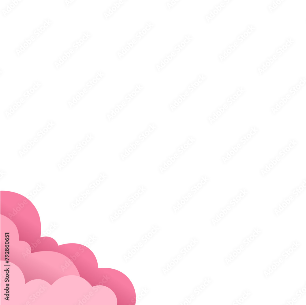 Pink Paper Cut Clouds Corner Border Pink Paper Cut Clouds Corner Border