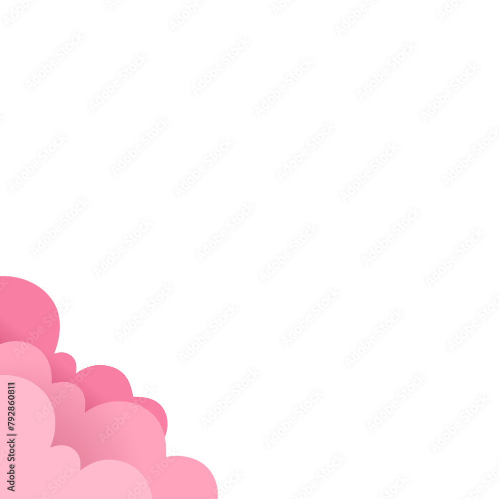 Pink Paper Cut Clouds Corner Border Pink Paper Cut Clouds Corner Border