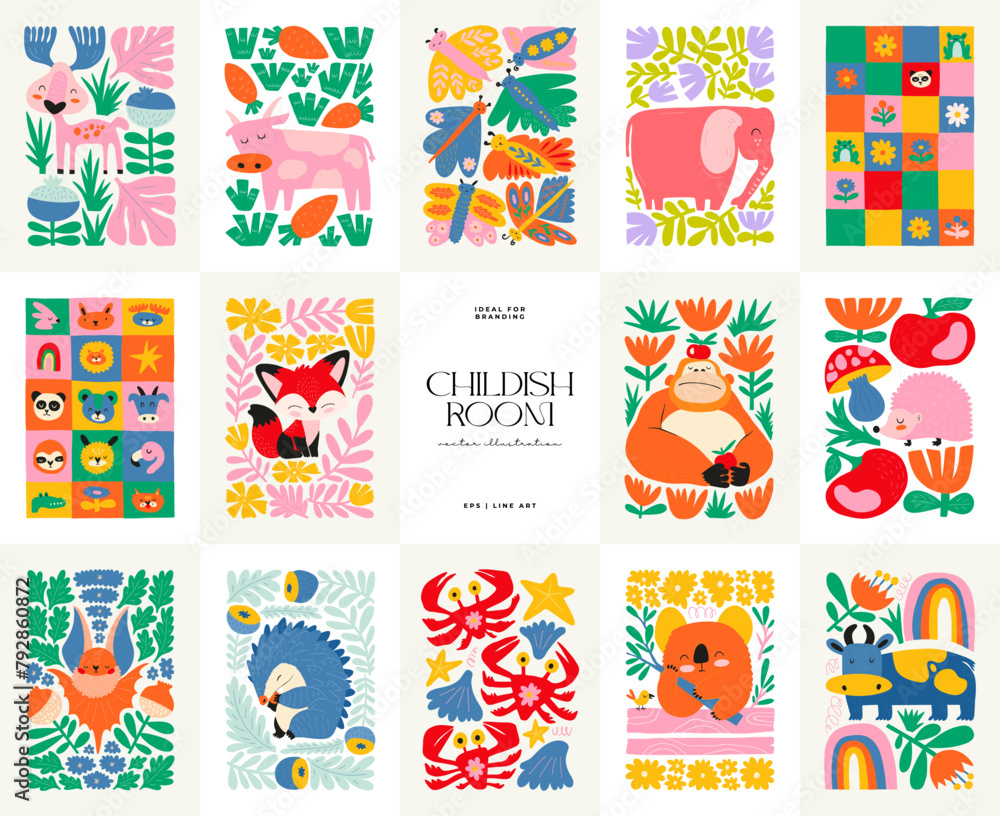 Abstract Childrens Room posters template. Modern trendy Kids minimal style. Hand drawn design for wallpaper, wall decor, print, postcard, cover, template, banner. Abstract Childrens Room posters template. Modern trendy Kids minimal style. Hand drawn design for wallpaper, wall decor, print, postcard, cover, template, banner.