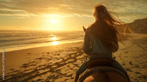 Freiheit am Horizont: Reiten am Strand bei Sonnenuntergang