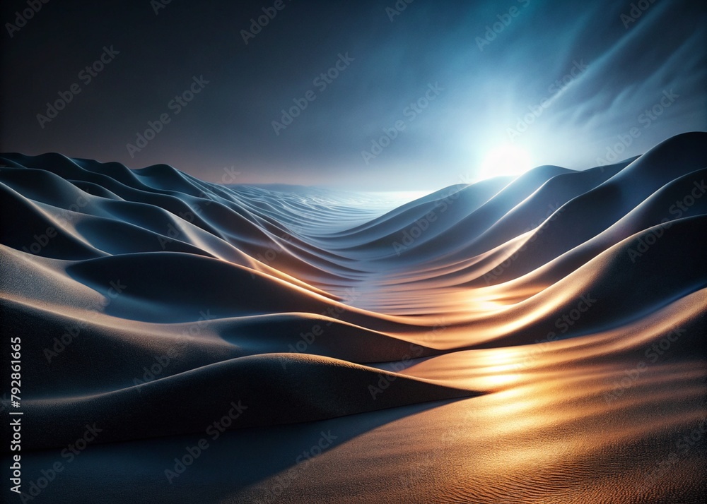 3D abstract background with smooth wavy lines