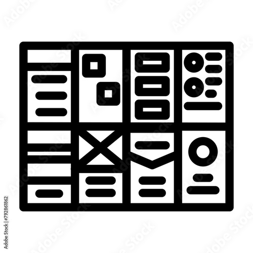 crazy 8s ux ui design line icon vector. crazy 8s ux ui design sign. isolated contour symbol black illustration