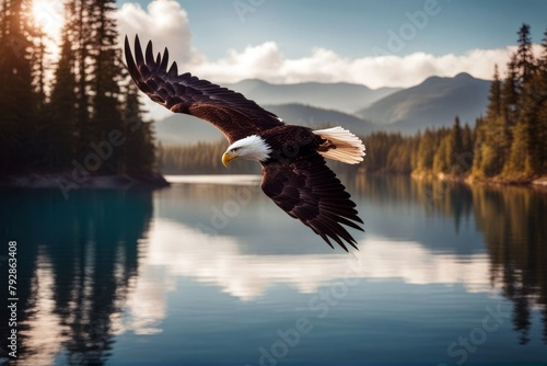  forest flying blue beautiful eagle sea background bald water bird american of prey wildlife america wing symbol white sky alaska power hunter free national fly majestic wild eye predator freedom 