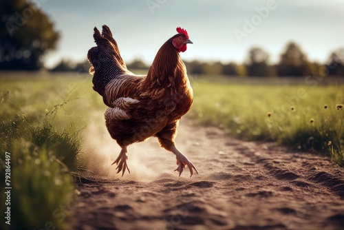 'hen isolated running agriculture alive animal avian background beak beautiful bird breed chick chicken claw cluck cock cockerel colourful domestic easter farm farming fauna feather female food glac photo