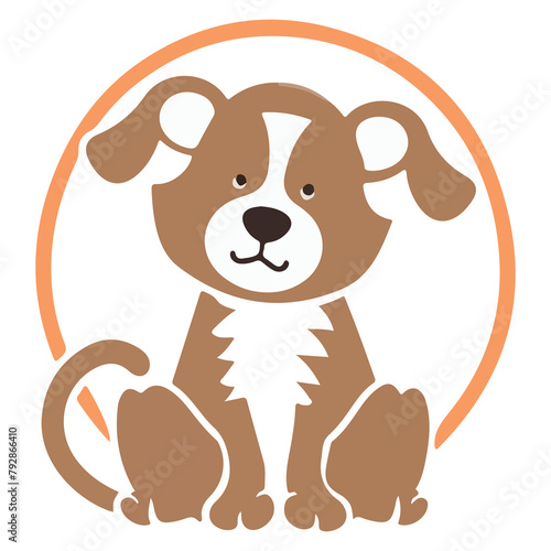 Sweet Dog Sitter Vector: Endearing Canine Graphic