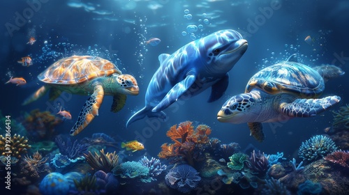 Different Sea Animals © nataliya_ua