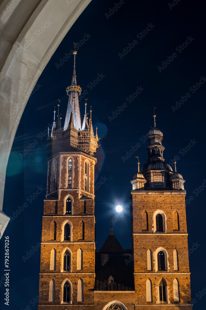 Krakow at night, Poland