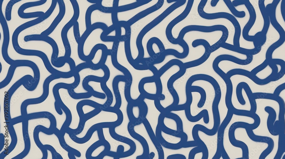 blue and white seamless pattern with wavy lines