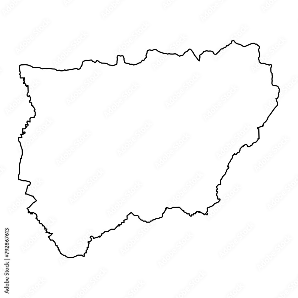 Map of the Province of a Jaen, administrative division of Spain. Vector illustration.