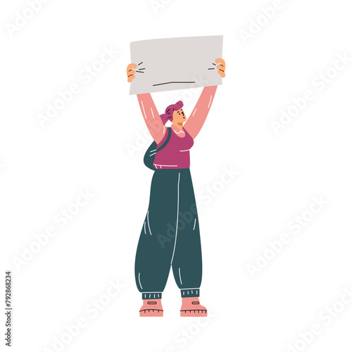 Advocate with placard vector illustration