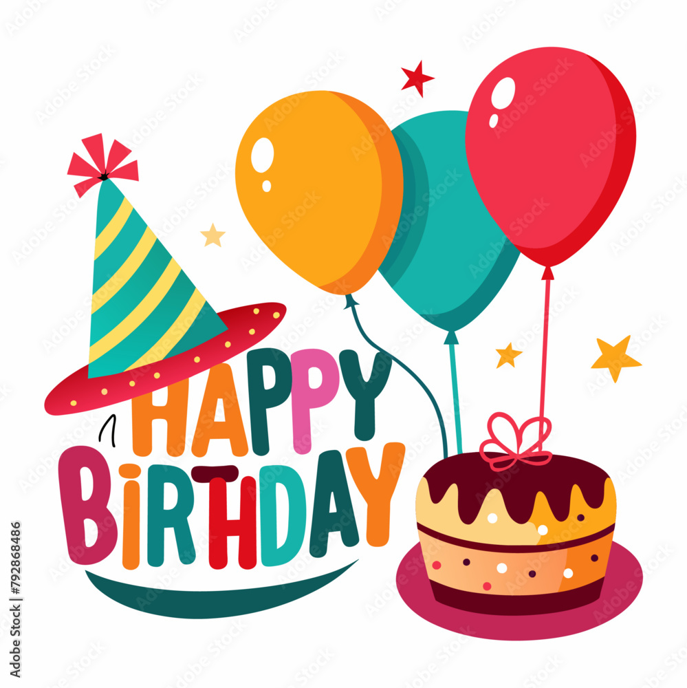 Happy Birthday text vector illustration (2) Happy Birthday text vector illustration (2)