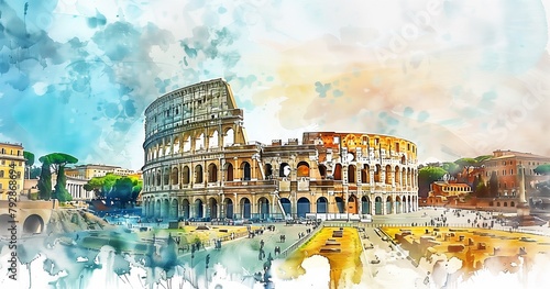 watercolor artwork inspired by Rome