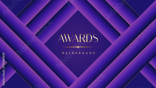 Pink blue purple golden royal awards graphics background. Lines growing elegant shine spark. Luxury premium corporate abstract design template. Banner certificate dynamic shape.