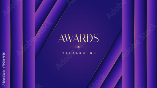 Pink blue purple golden royal awards graphics background. Lines growing elegant shine spark. Luxury premium corporate abstract design template. Banner certificate dynamic shape.