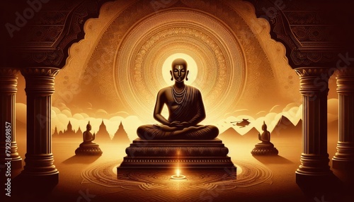 Buddha Purnima, Vesak Day, Buddhism, Buddha Jayanti Banner for Social Media Post, Vector Art Illustration photo
