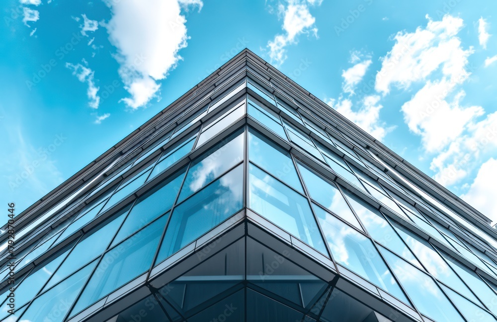 Corner modern mirror glass building Corner modern mirror glass building