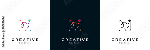 Dog Paw Camera Logo Template Vector Design