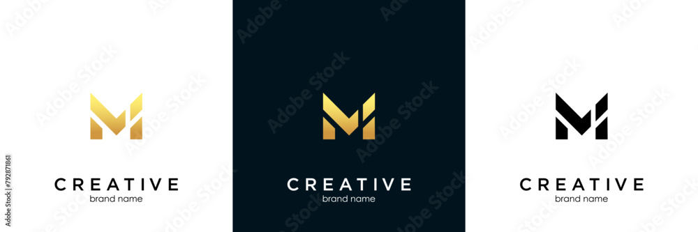 Modern and strong letter M initials logo design Modern and strong letter M initials logo design