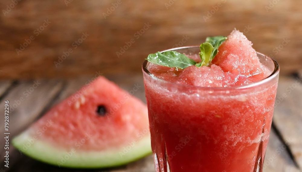 Watermelon juice on wooden background. Macro, close-up.
Watermelon juice on wooden background. Macro, close-up.