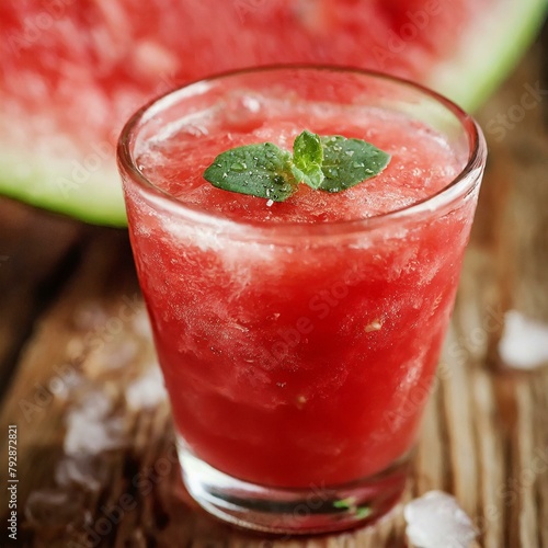Wallpaper Mural Watermelon juice on wooden background. Macro, Closeup.
 Torontodigital.ca