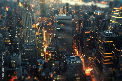 Wallpaper Mural Illuminated skyscrapers and city lights Torontodigital.ca