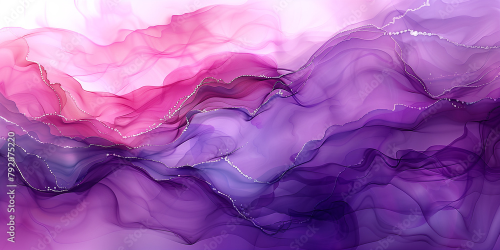 Luminous Lavender Cloudscape - Ethereal Abstract Resin Art with Pink Highlights for Modern Aesthetic Wall Decor
