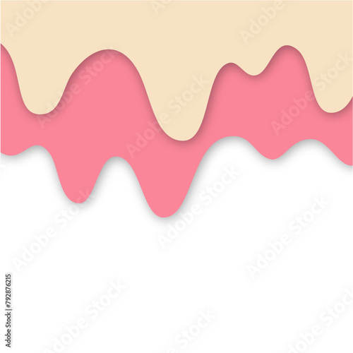 Vanilla Milk And Melted Strawberry Ice Cream 