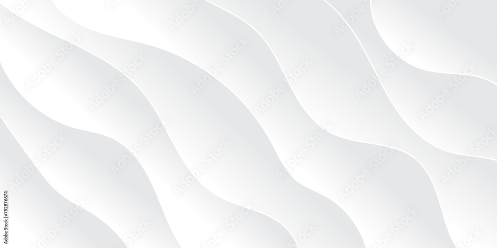 Abstract white and light gray wave modern soft luxury texture with smooth and clean vector subtle background illustration.	
