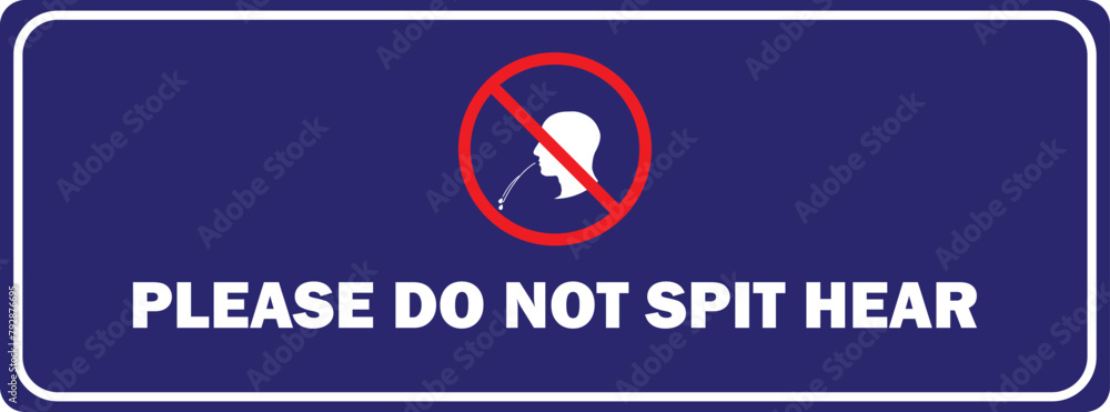 No Spitting icon board vector | No Spitting sign | Do Not Spit Here ...
