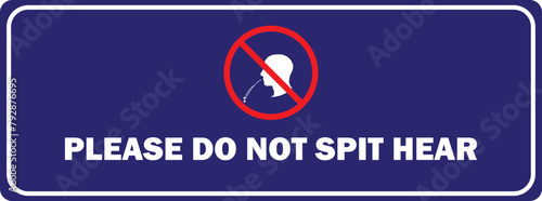 No Spitting icon board vector | No Spitting sign | Do Not Spit Here