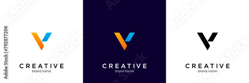v letter vector logo abstract