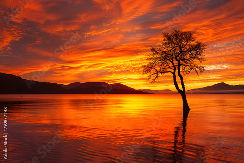 Resplendent Sunset  A Harmonious Display of Nature s Tranquility