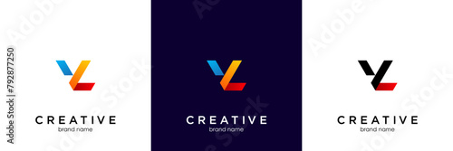 Initial Letter VL LV Linked Logo Design photo