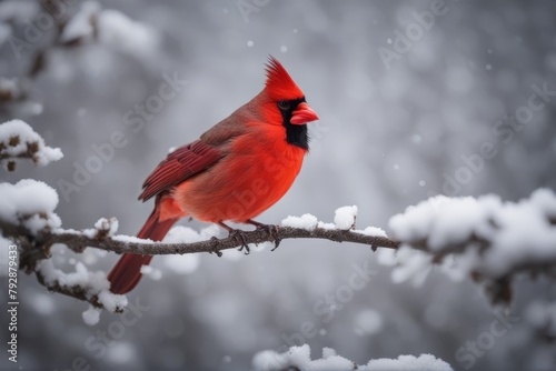 'cardinal isolated bird red white animal avian cut-out on songbird background wildlife male passerine' © akkash jpg