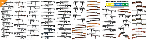 Brazilian and South American Weapons Pack - Ai Illustrator, vector files