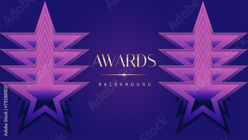 Pink blue purple golden royal awards graphics background. Lines growing elegant shine spark. Luxury premium corporate abstract design template. Banner certificate dynamic shape.