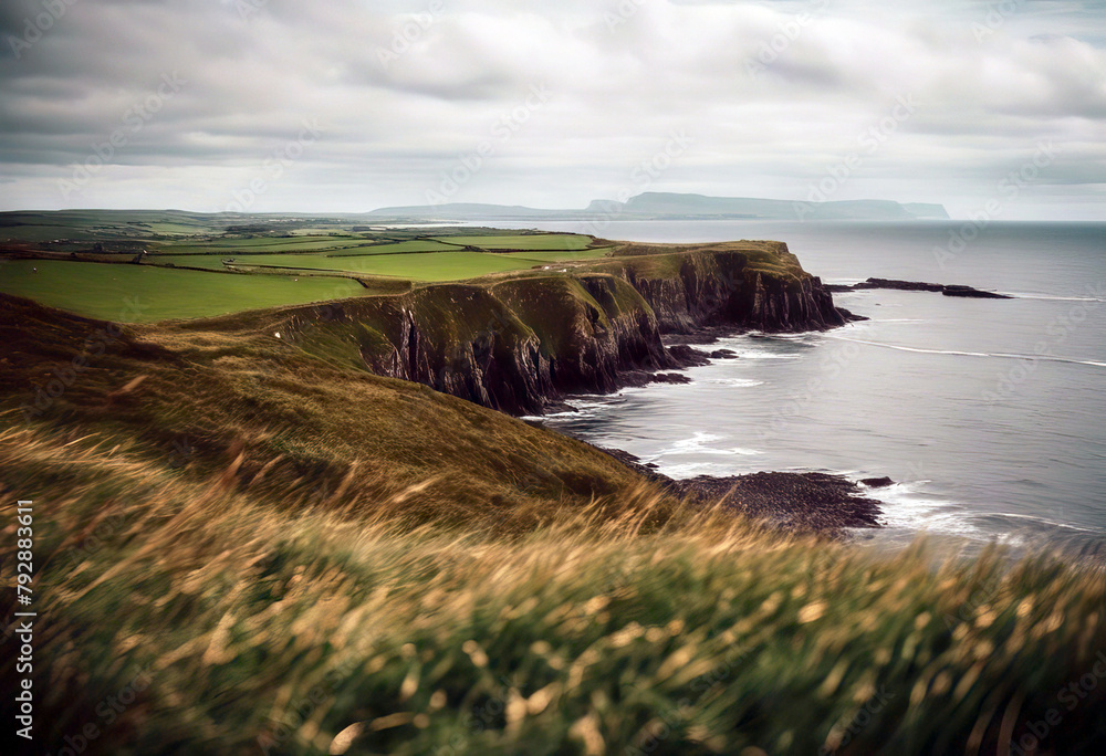 'Ireland Northern coastal sea causeway route View Background Water Sky Summer Travel Nature Grass Landscape Road Clouds Sea Ocean Vacation Waves Europe Beautiful Rock Island Season Tourism Holidays'