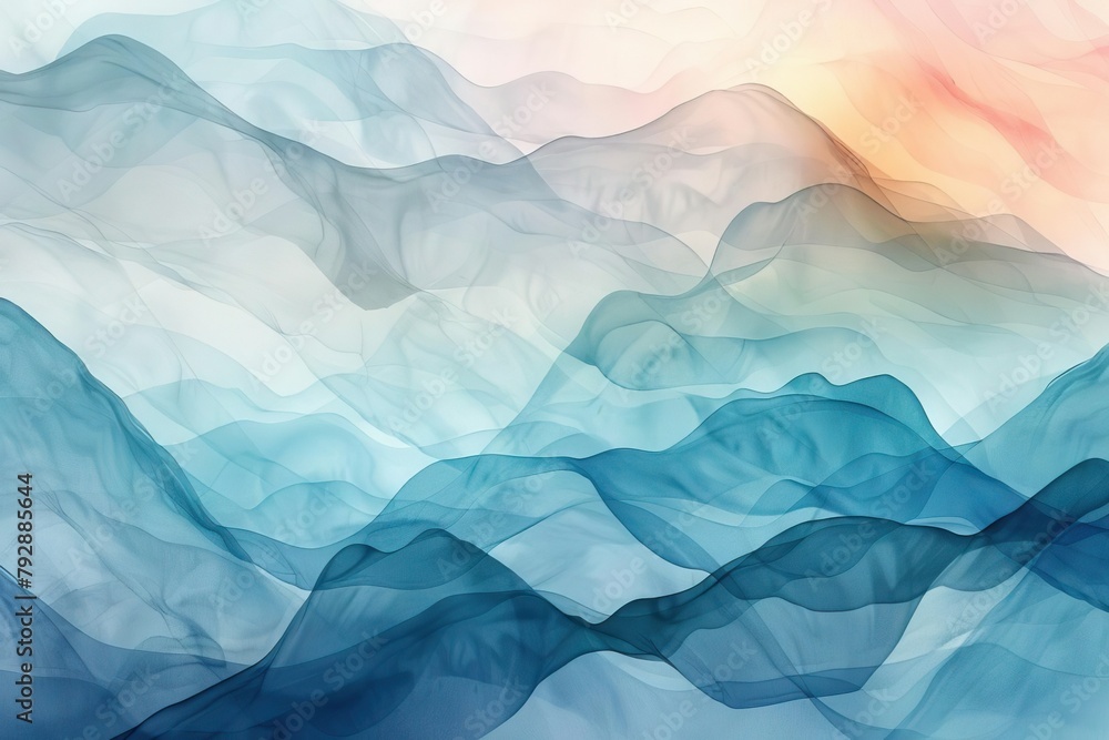 Organic shapes intertwine and blend with the softness of watercolor washes. This harmonious design fosters a sense of balance and tranquility, perfect for mindfulness apps and calming environments Organic shapes intertwine and blend with the softness of watercolor washes. This harmonious design fosters a sense of balance and tranquility, perfect for mindfulness apps and calming environments