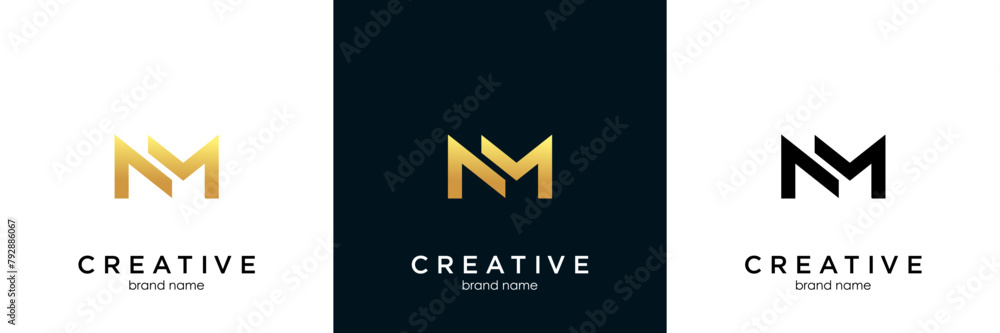 initial letter mn or nm logo design vector illustration template initial letter mn or nm logo design vector illustration template