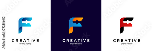 f letter logo concept with arrow shape