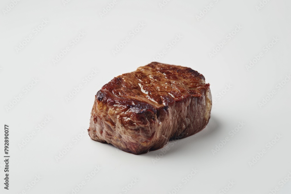 Succulent grilled steak with a golden-brown crust, perfectly cooked to medium-rare, presented on a clean white surface. Succulent grilled steak with a golden-brown crust, perfectly cooked to medium-rare, presented on a clean white surface.