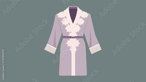 A luxurious silk robe adorned with intricate lace and delicate embroidery discovered while rummaging through the bargain racks and now adding a touch.