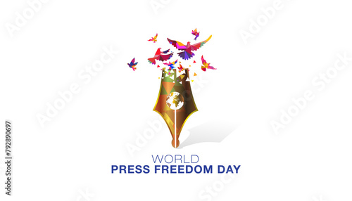 World Press Freedom Day background. Press media journalism freedom awareness theme and promotional campaign. © New concept & ideas