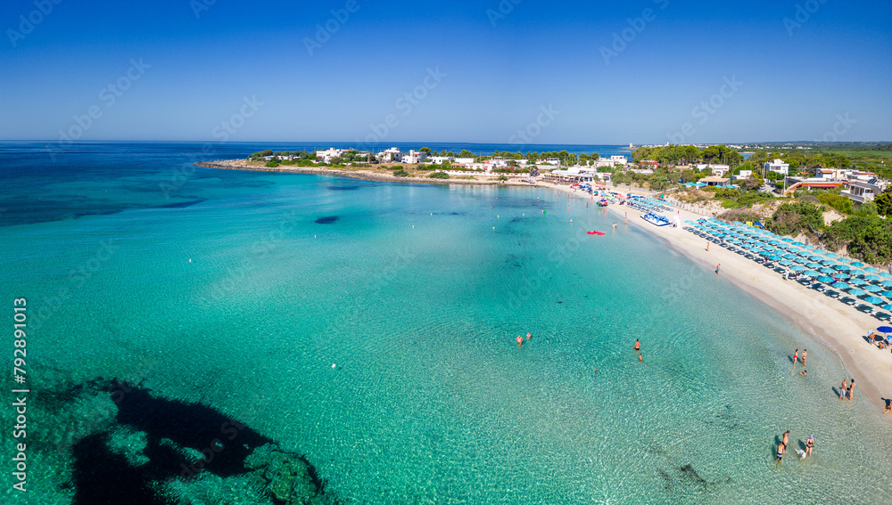 Obraz premium aerial view of Punta Prosciutto, Lecce, Puglia, Italy